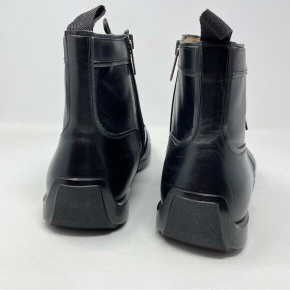 Mezlan Black Leather Burnished Calfskin Hybrid Hi Top Lace Up Ankle Boots men 10 - Picture 8 of 16